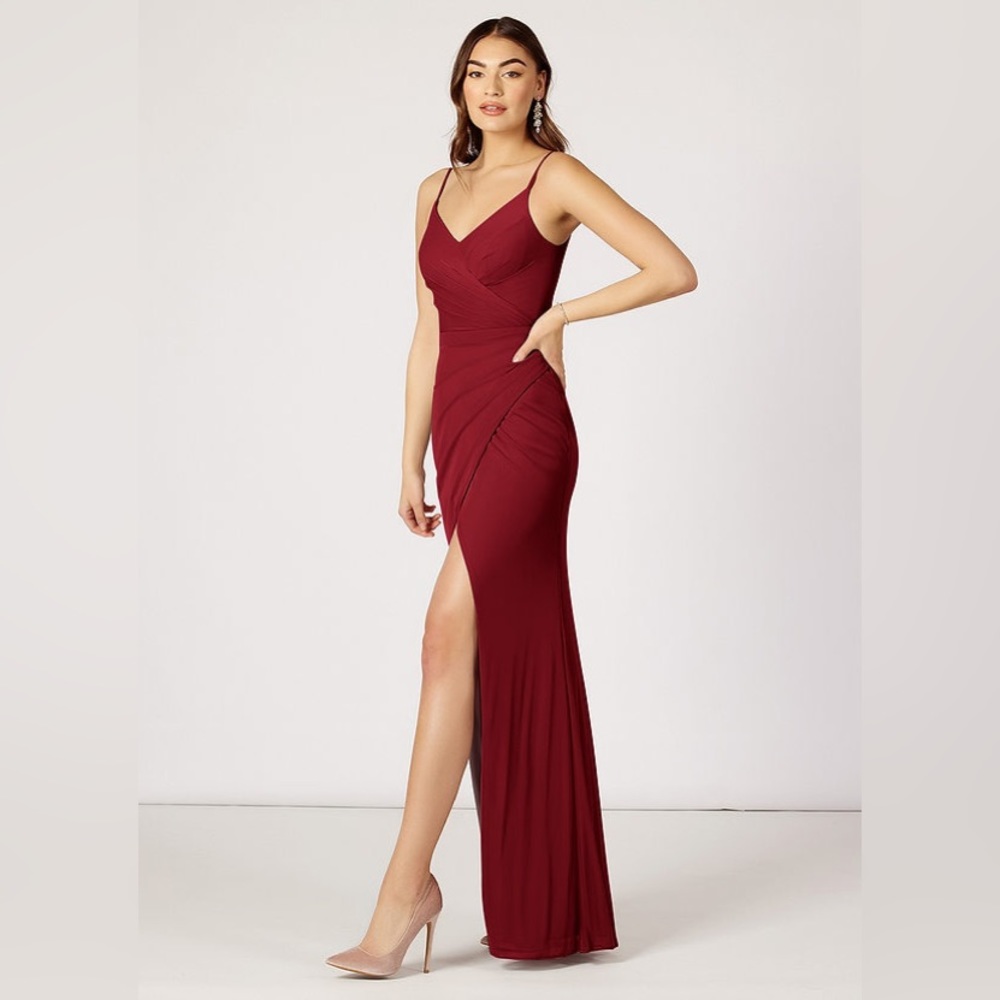 NWT Burgundy “Adley” Azazie Gown Size A2